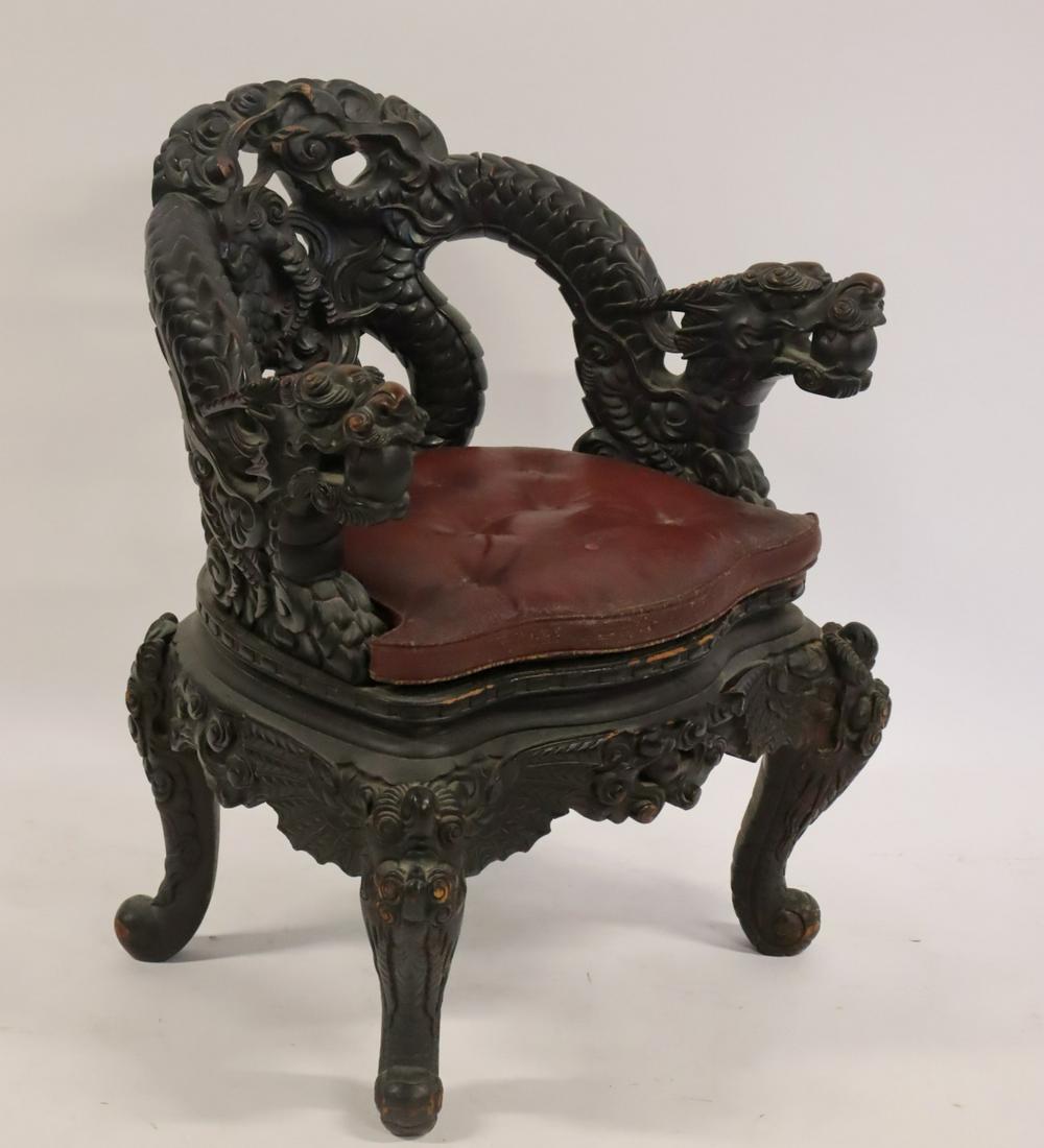 Antique Highly & Finely Carved Asian Wood Dragon (1 of 8)