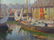 14: PETERSON, Jane. Oil on Board of Harbor Scene. - 4