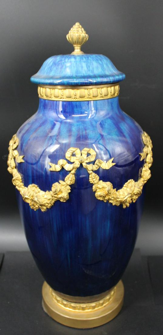 Antique Bronze Mounted Lava Glazed Porcelain. (1 of 5)