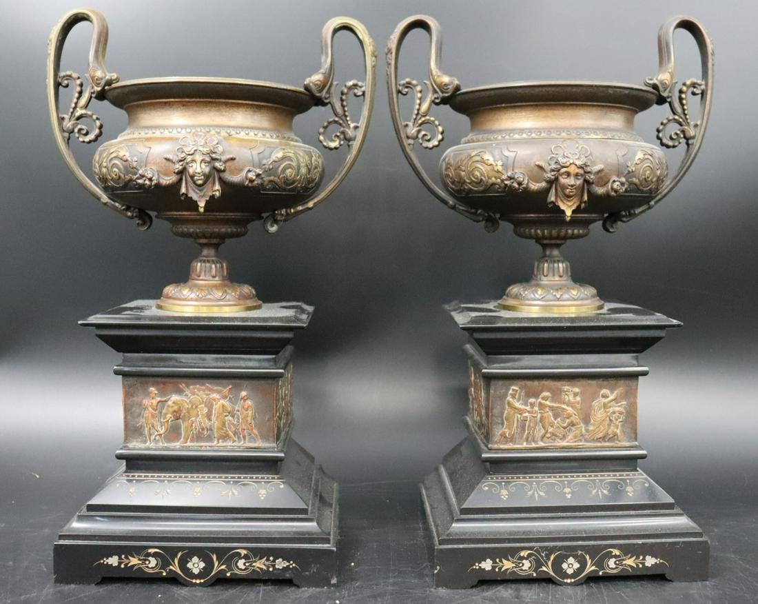 An Antique Pr Of Revival Patinated Bronze & Black (1 of 6)