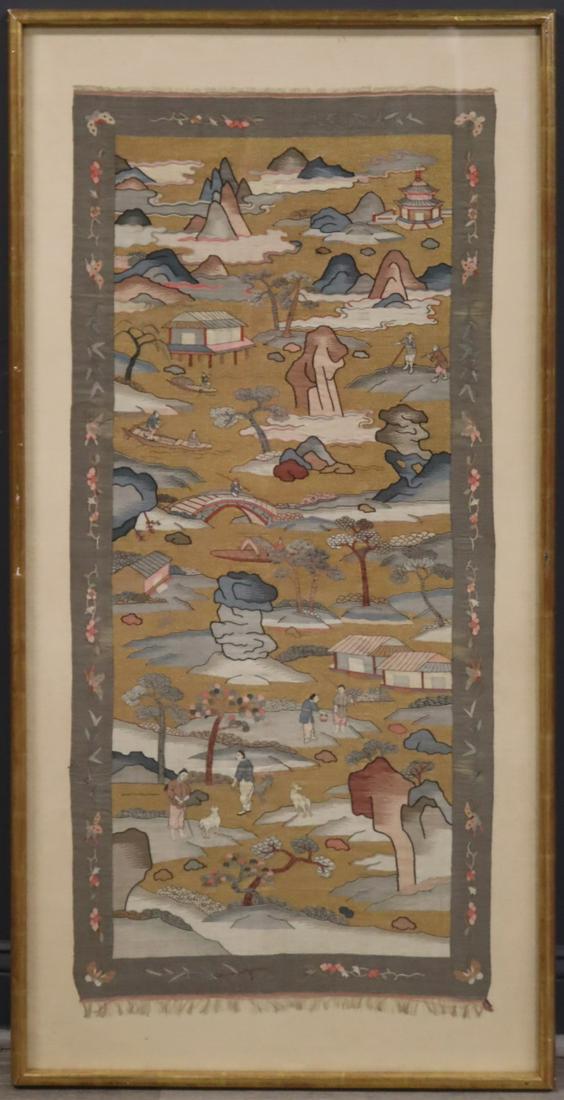 Framed Chinese Landscape Embroidery. (1 of 17)