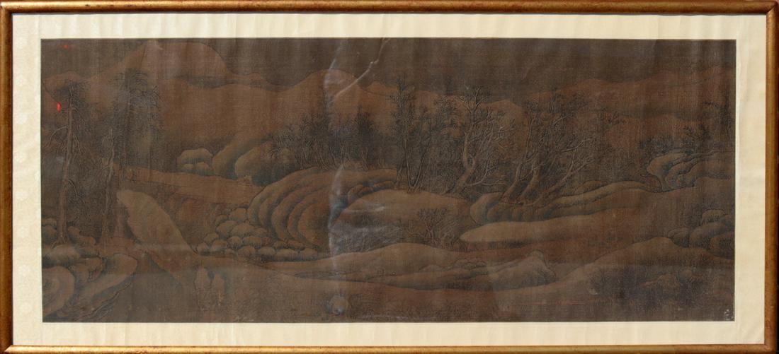 Antique Framed Chinese Landscape Painting. (1 of 9)