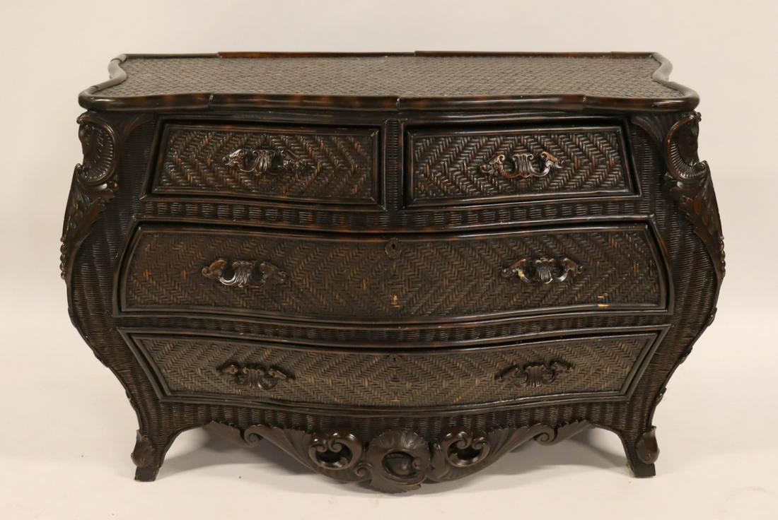 Ralph Lauren Signed Bombe Commode: From an East Hampton Long Island NY estate. - Dimensions: 37" x 60" x 23"