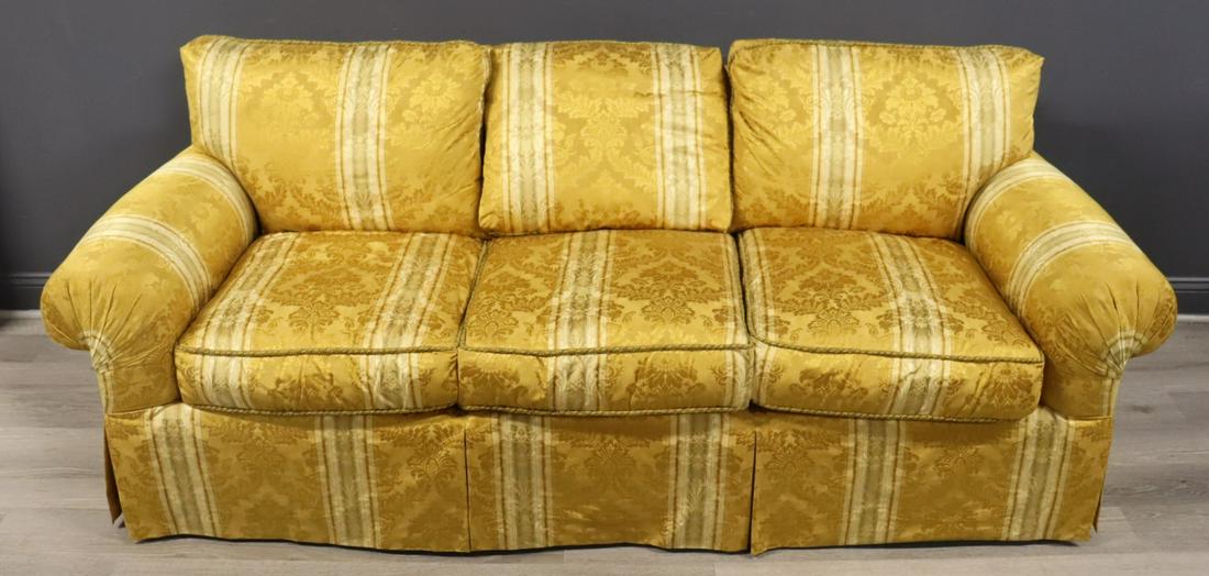 Vintage And Quality Silk Upholstered Sofa. (1 of 6)