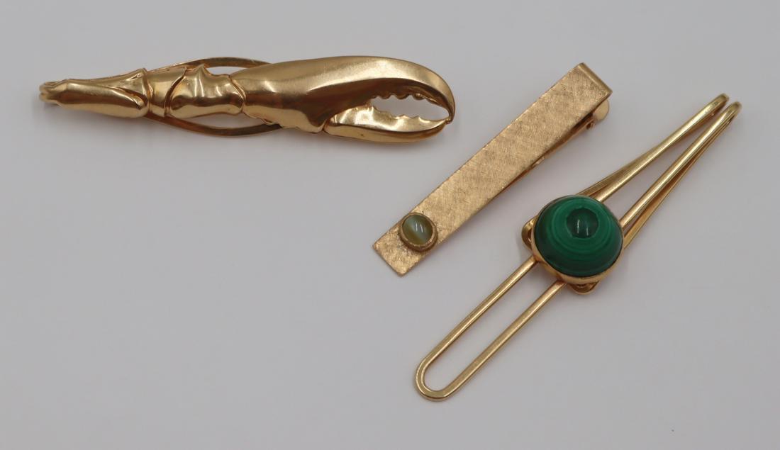 JEWELRY. (3) 14kt Gold Tie Bars. (1 of 12)