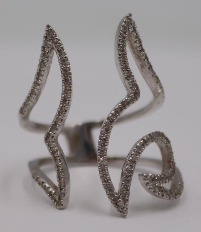 JEWELRY. 14kt Gold and Diamond Ring. (1 of 8)