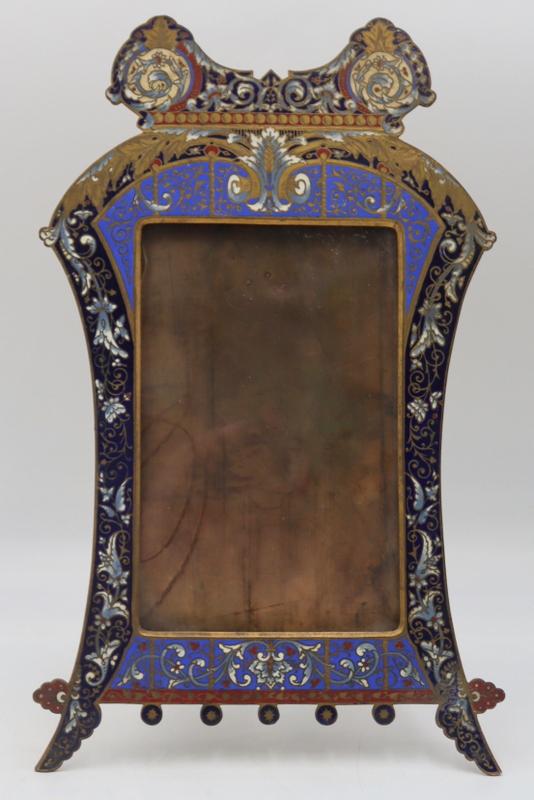 Antique Champleve Enamel Decorated Easel Back (1 of 11)
