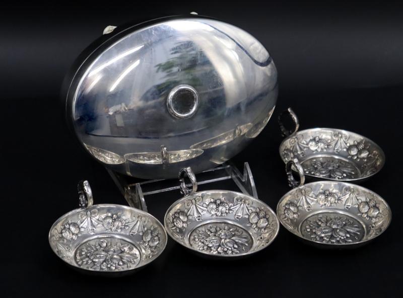 SILVER. Continental Silver Hollowware Grouping. (1 of 9)