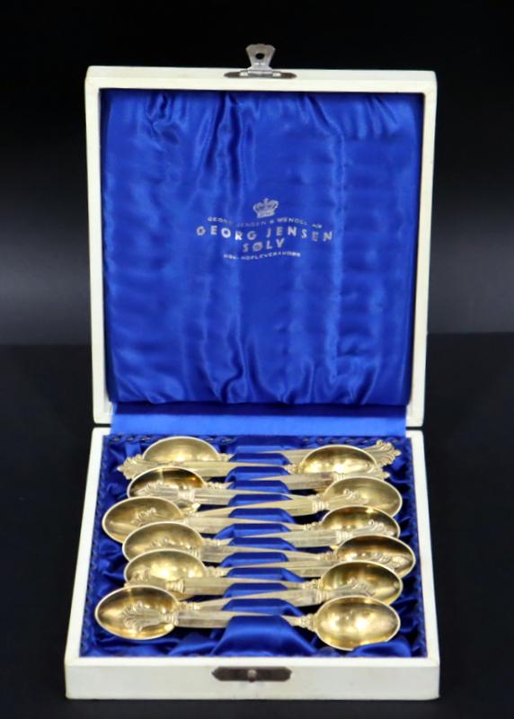 STERLING. Georg Jensen Acanthus Sterling Spoon Set (1 of 7)