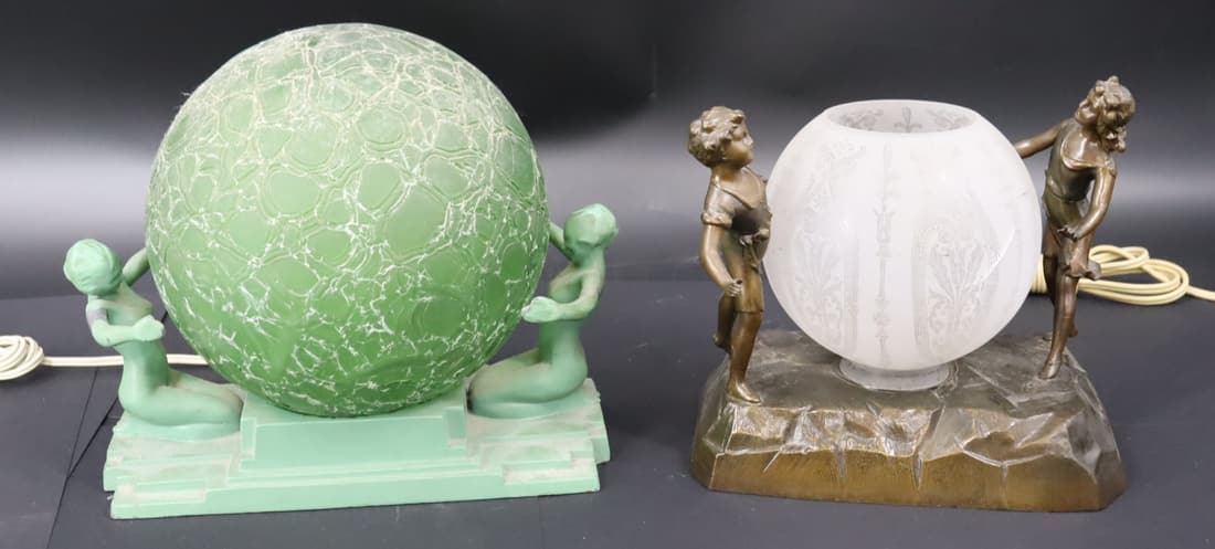 2  Art Deco Figural Table Lamps. (1 of 12)