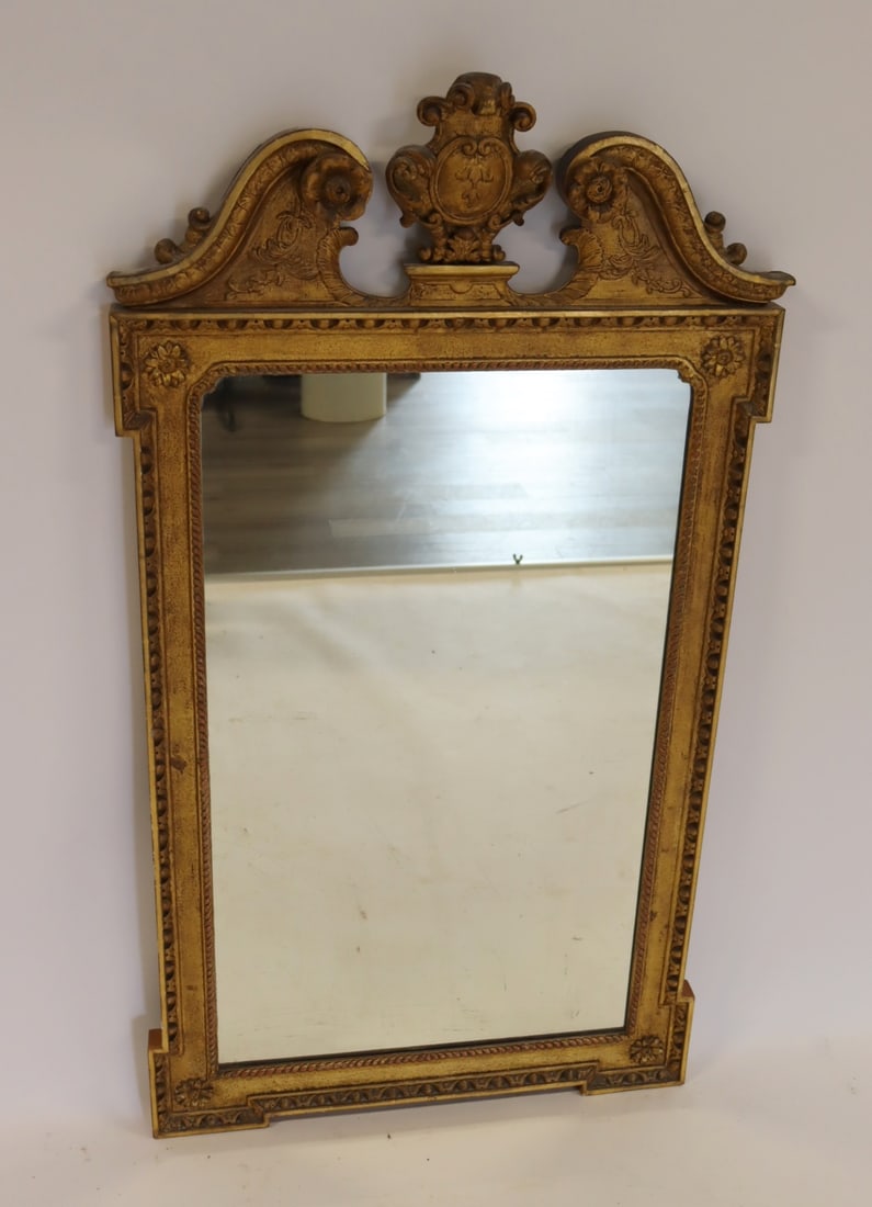 Antique Carved Giltwood Mirror With Broken Arch (1 of 6)