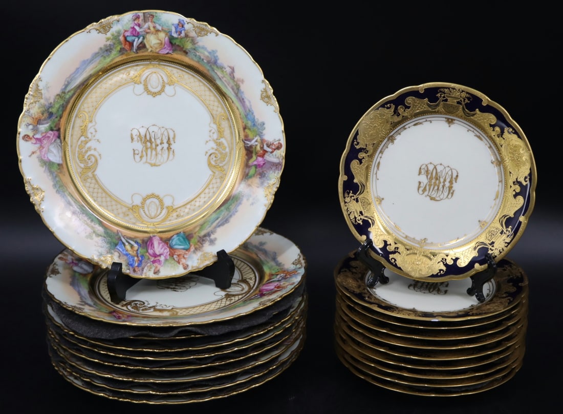 Two Sets of Dresden Porcelain Plates. (1 of 12)