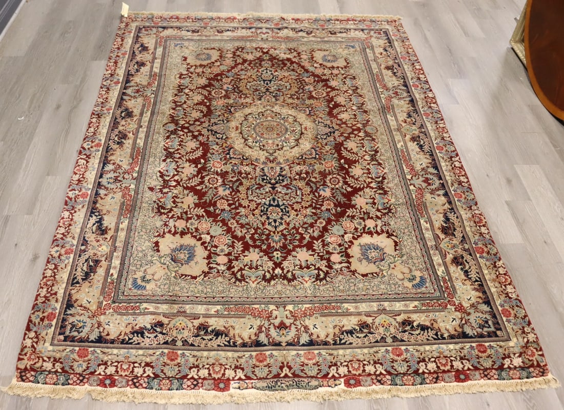 Signed Antique & Finely Hand Knotted Kerman. (1 of 8)
