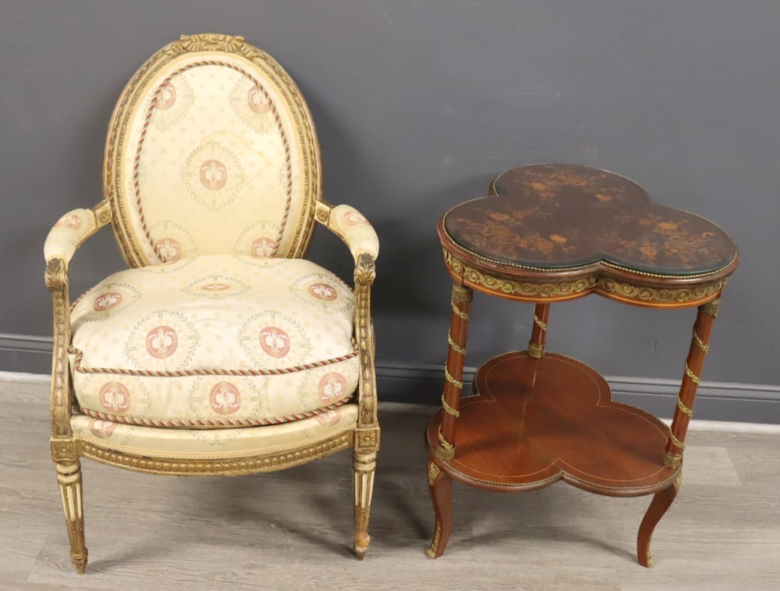 Louis XV1 Style Chair Together With A Bronze (1 of 9)
