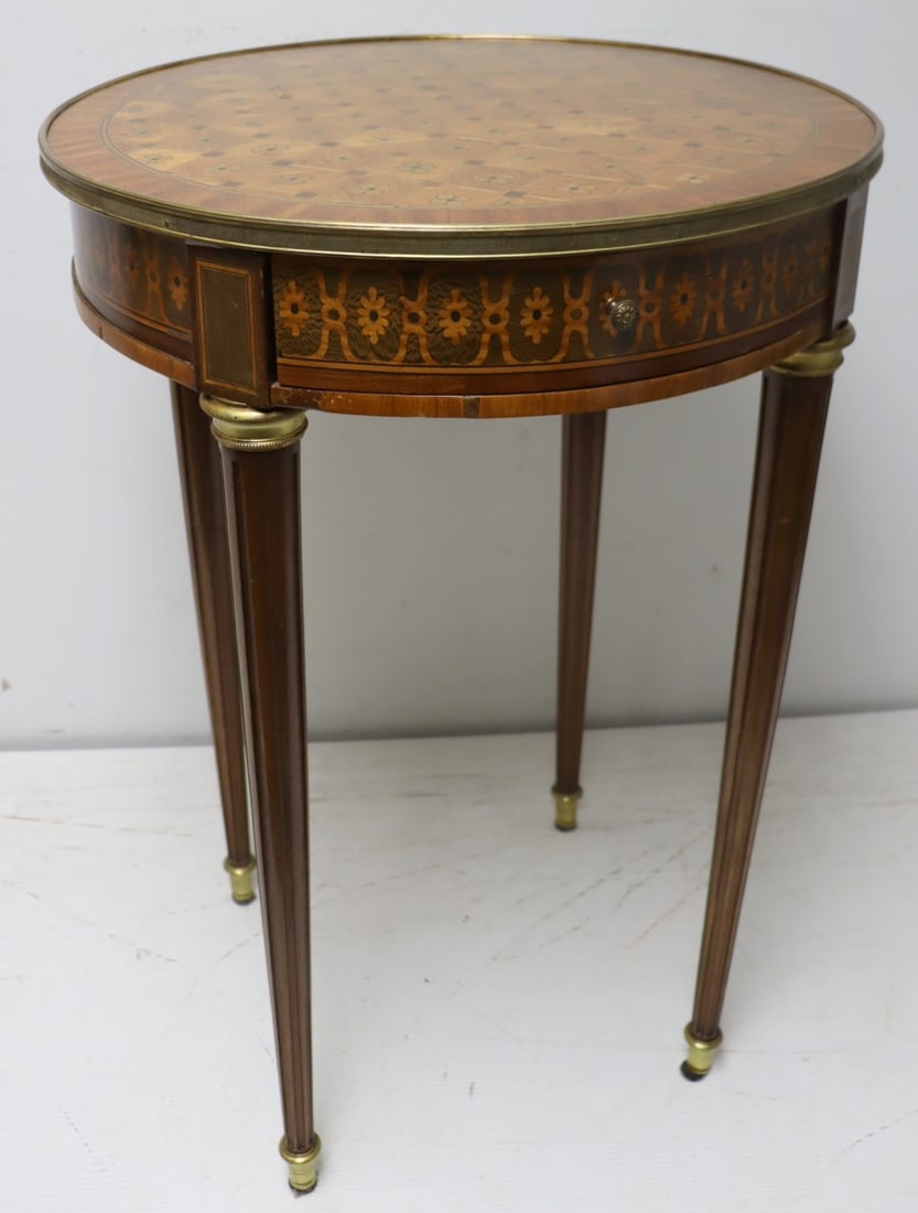 Antique French Bronze Mounted Inlaid Table. (1 of 6)