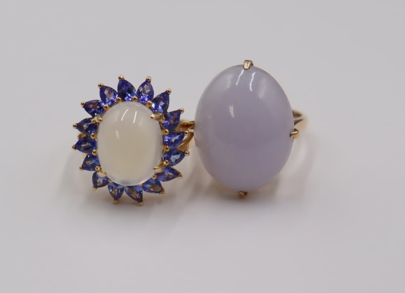 JEWELRY. (2) Gold and Colorful Gem Cocktail Rings (1 of 10)