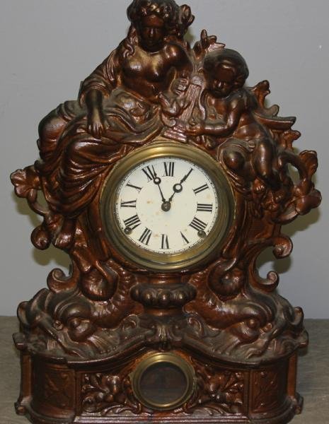 Clocks, Barometer, Microscope Lot. - 4