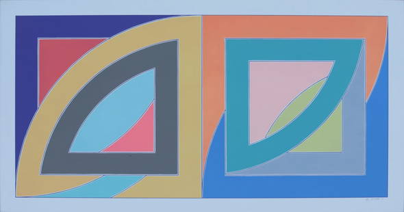 FRANK STELLA (AMERICAN, B.1936).: Port aux Basques, from Newfoundland Series. 1971. Lithograph and screenprint in colors, on Arjomari paper. Signed and dated in pencil, numbered 56/58, lower right. Published by Gemini G.E.L., with the