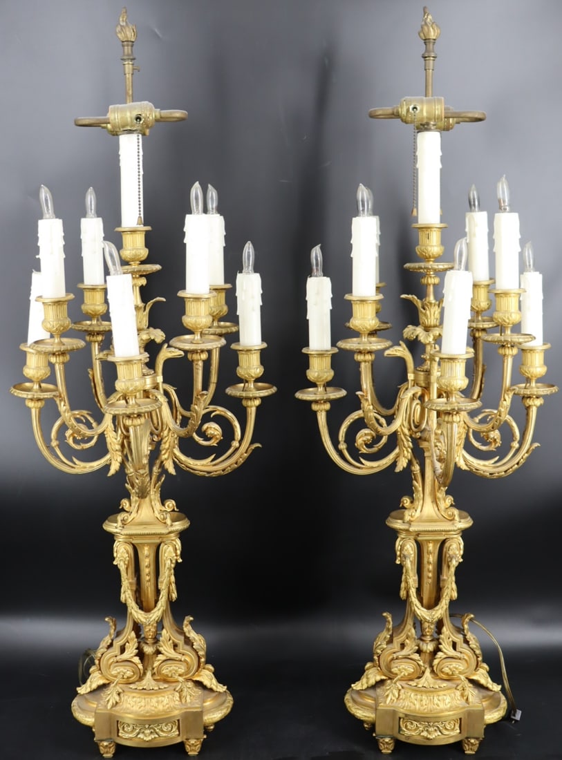 A Fine Antique Pair Of Gilt Bronze Candelabra (1 of 17)