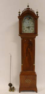 SIMON WILLARD (Attrib) Grandfather Clock.: From a Greenwich, CT estate. - Dimensions: 94" h x 19" w x 9" d.