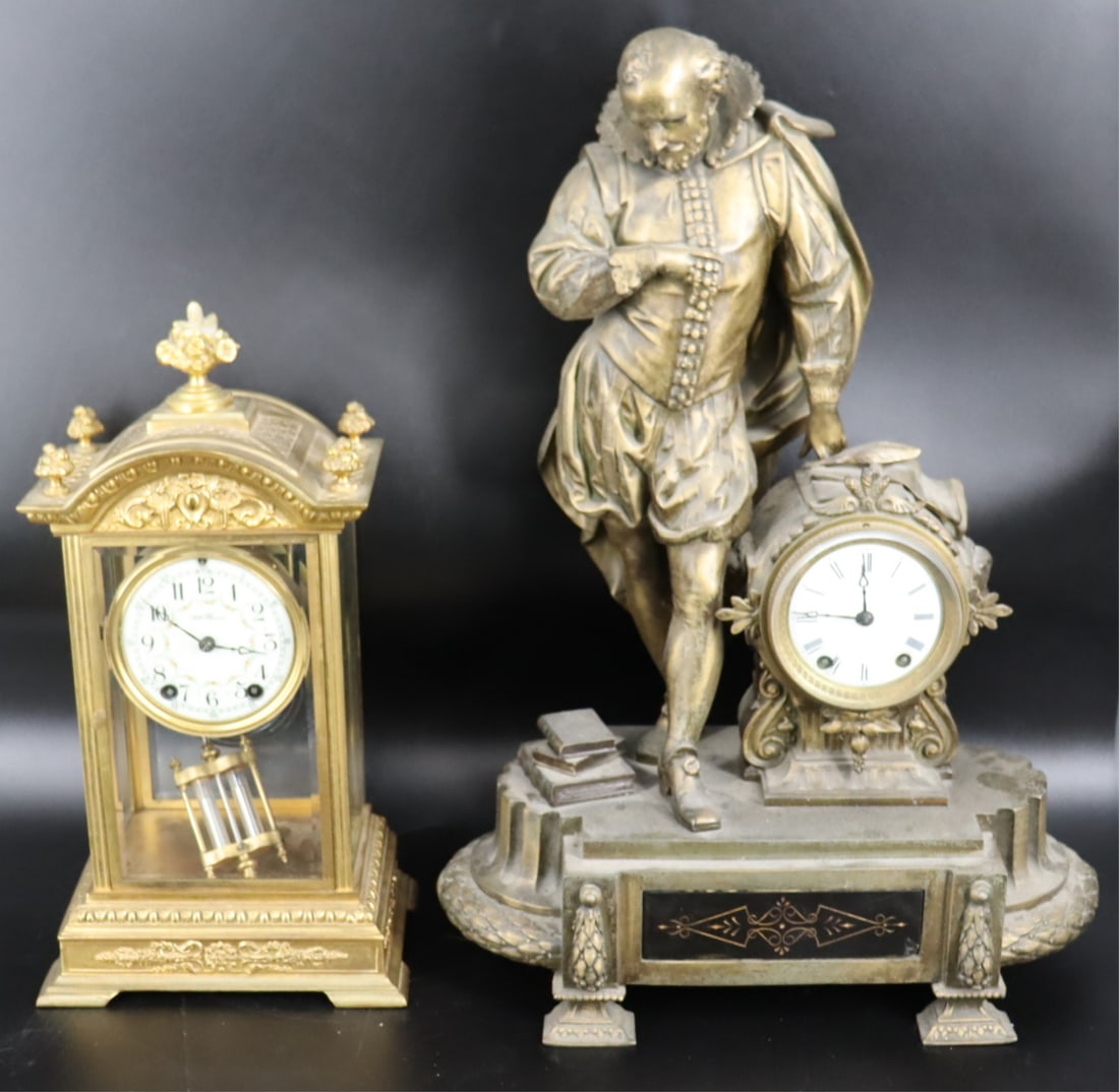 Antique Metal Figural Clock Together With A (1 of 15)