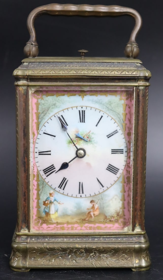 Antique Repeater Carriage Clock With Sevres Style (1 of 7)