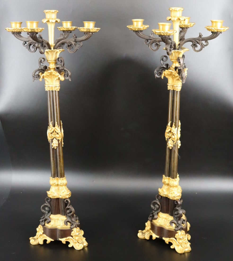 An Antique Pr Of Gilt & Patinated Bronze Empire (1 of 6)