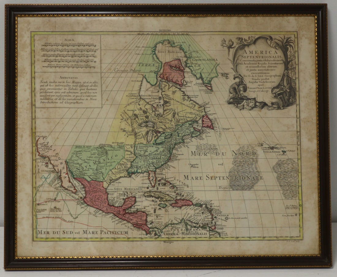 Early Map America Septentrionalis By Lotter (1 of 7)
