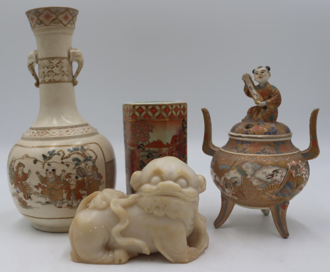 Collection of Asian Porcelains and Carved Objects. (1 of 10)