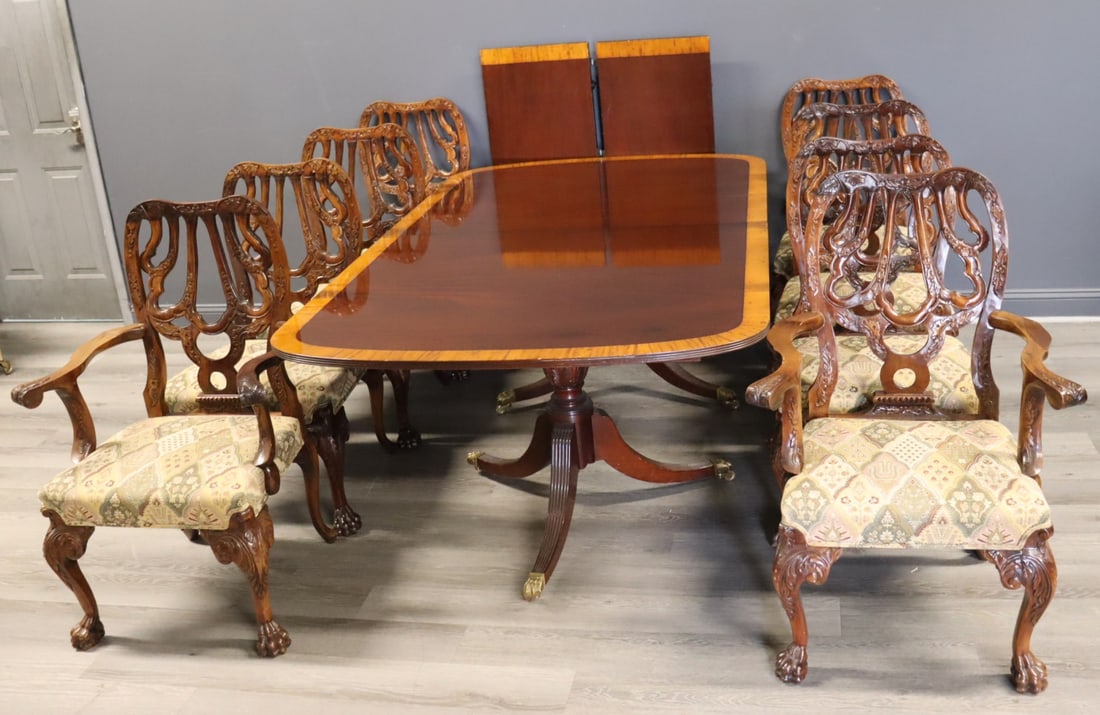 Antique And Quality Mahogany Dining Table And 8 (1 of 14)