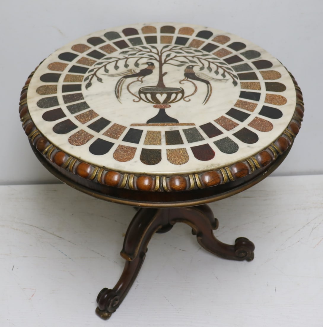 Antique Pietra Dura Marble Top Table. (1 of 6)