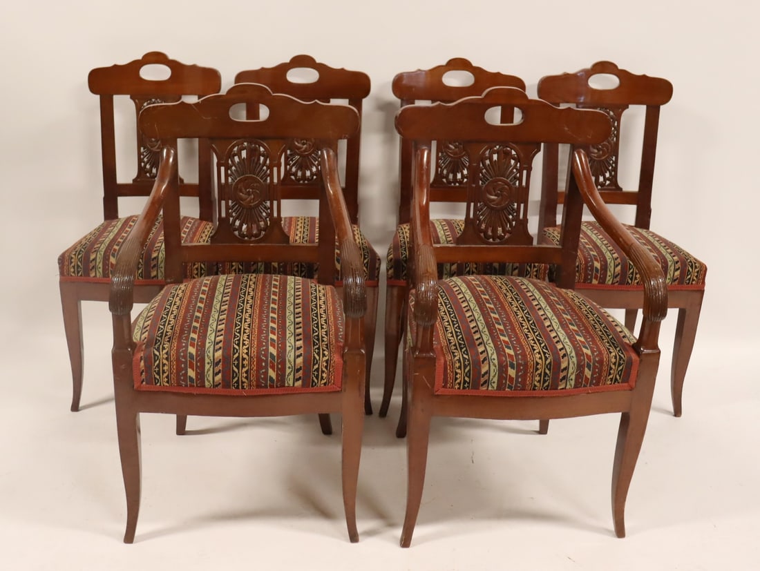 Set Of 6 Victorian Carved Mahogany Chairs. (1 of 6)