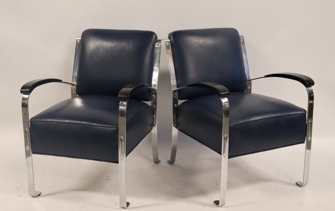 A Midcentury Pair Of McKay Chrome Lounge Chairs. (1 of 8)