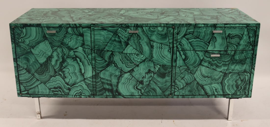 Harvey Probber Signed Malachite Style Cabinet. (1 of 6)