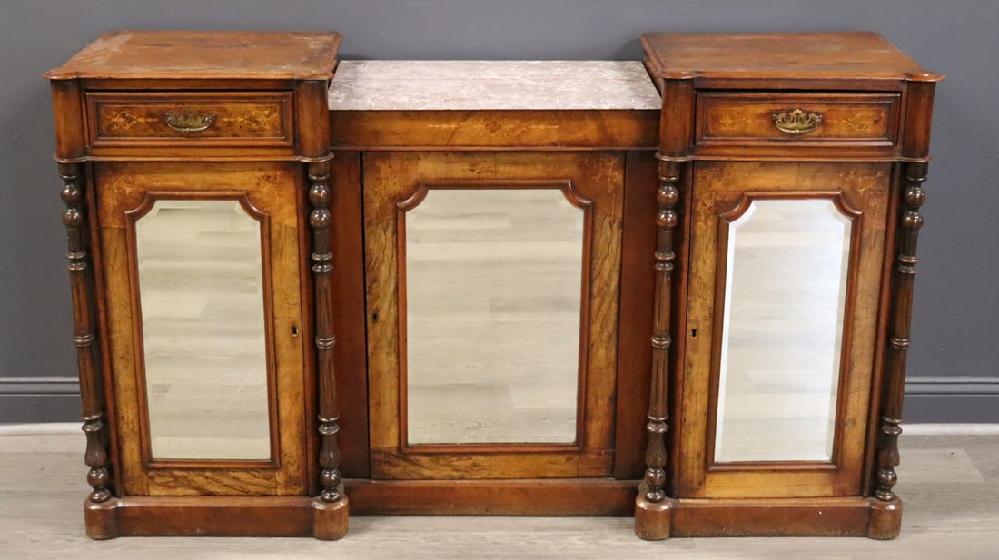 Victorian Walnut cabinet With Marble Insert. (1 of 7)