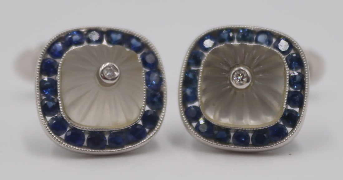 JEWELRY. Pair of Signed 18kt Gold, Gem and Diamond (1 of 7)