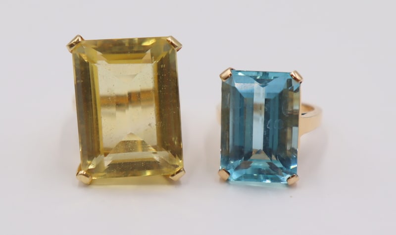 JEWELRY. (2) 14kt Gold and Gem Cocktail Rings. (1 of 11)