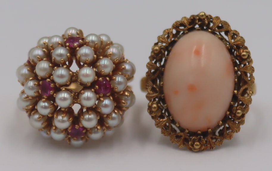 JEWELRY. (2) 18kt Gold Cocktail Rings. (1 of 13)