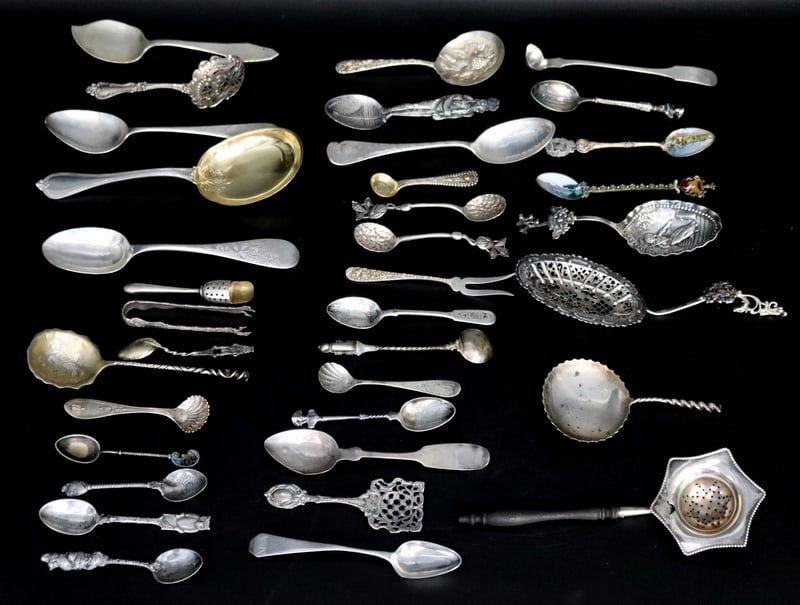 SILVER. Assorted sterling, Coin Silver, and (1 of 13)