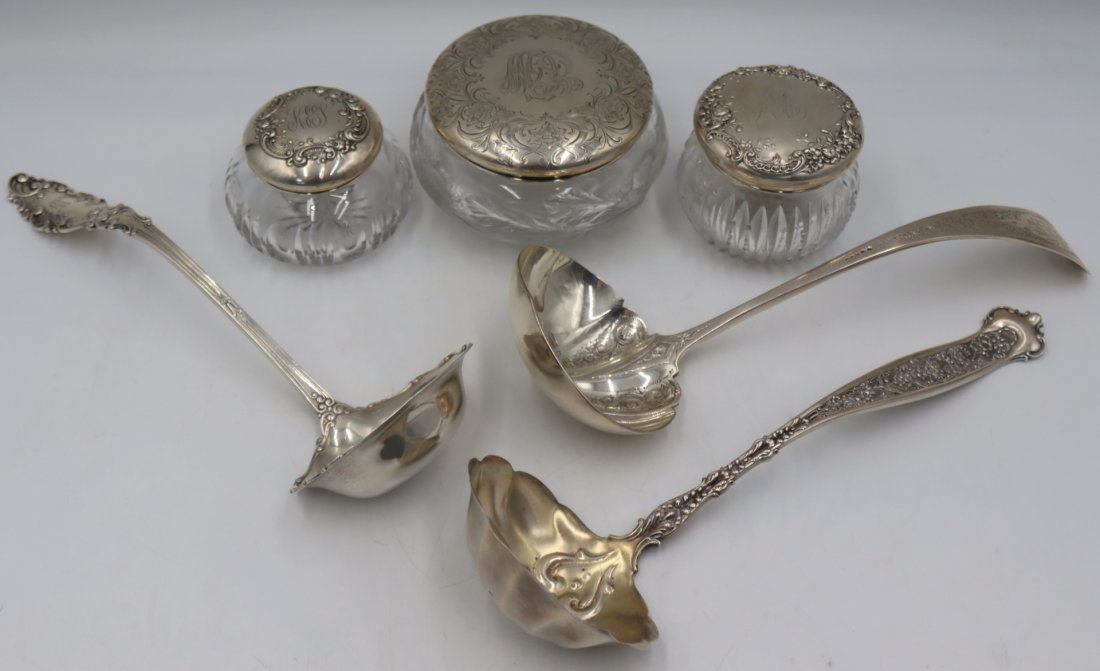 STERLING. Collection of Silver Ladles and Vanity (1 of 13)