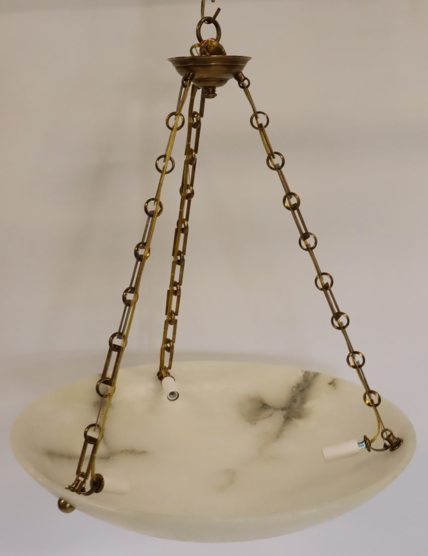 Vintage Alabaster 3 Light Dish Form Chandelier. (1 of 5)