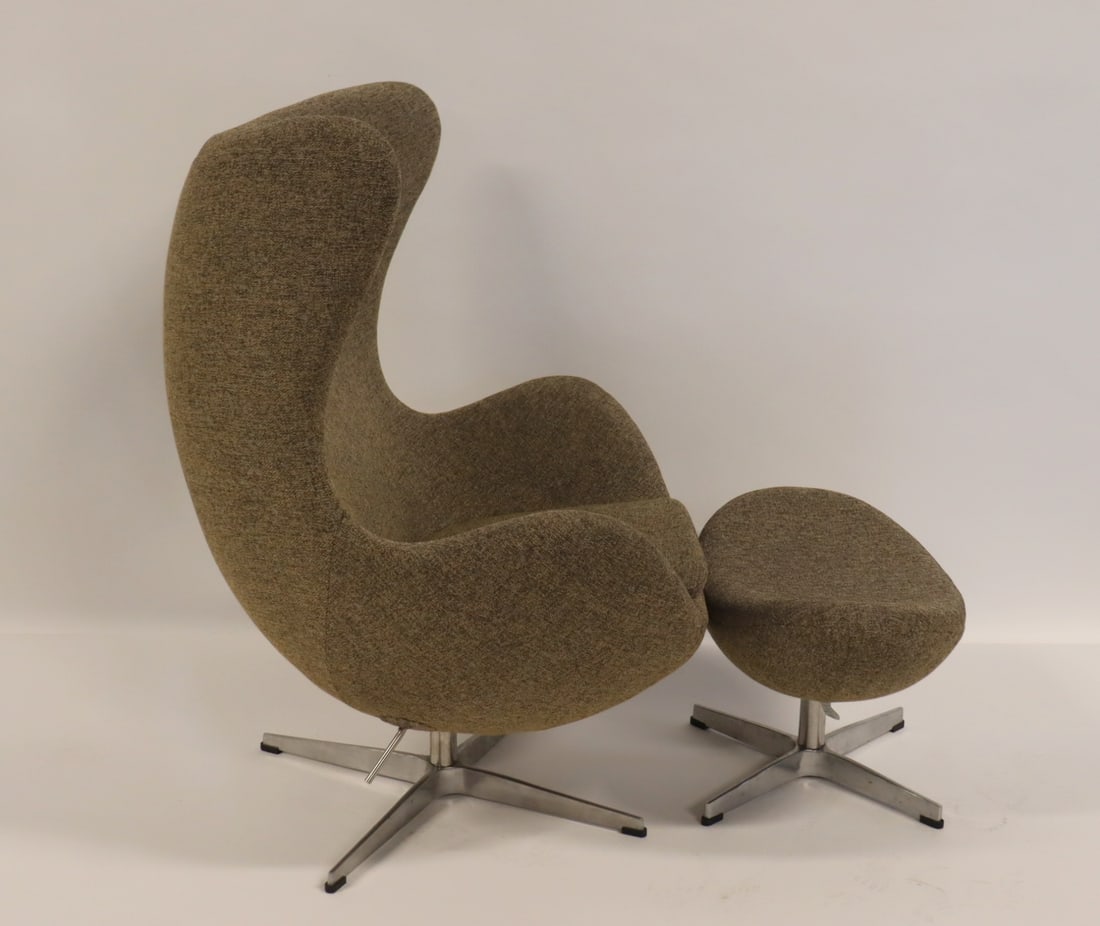 Style Of Arne Jacobsen Egg Chair & Ottoman. (1 of 5)