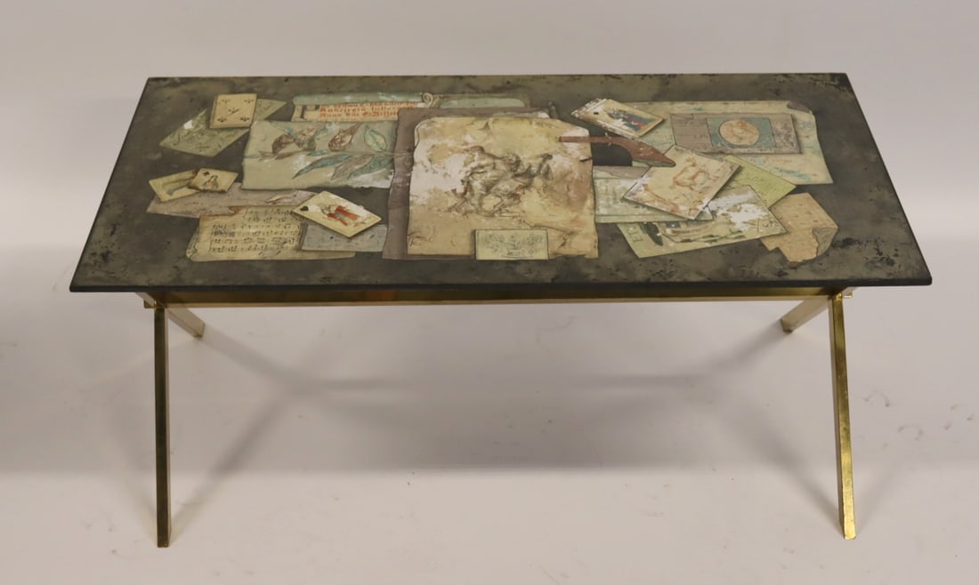 Italian Inlaid Midcentury Slate Top Table (1 of 9)
