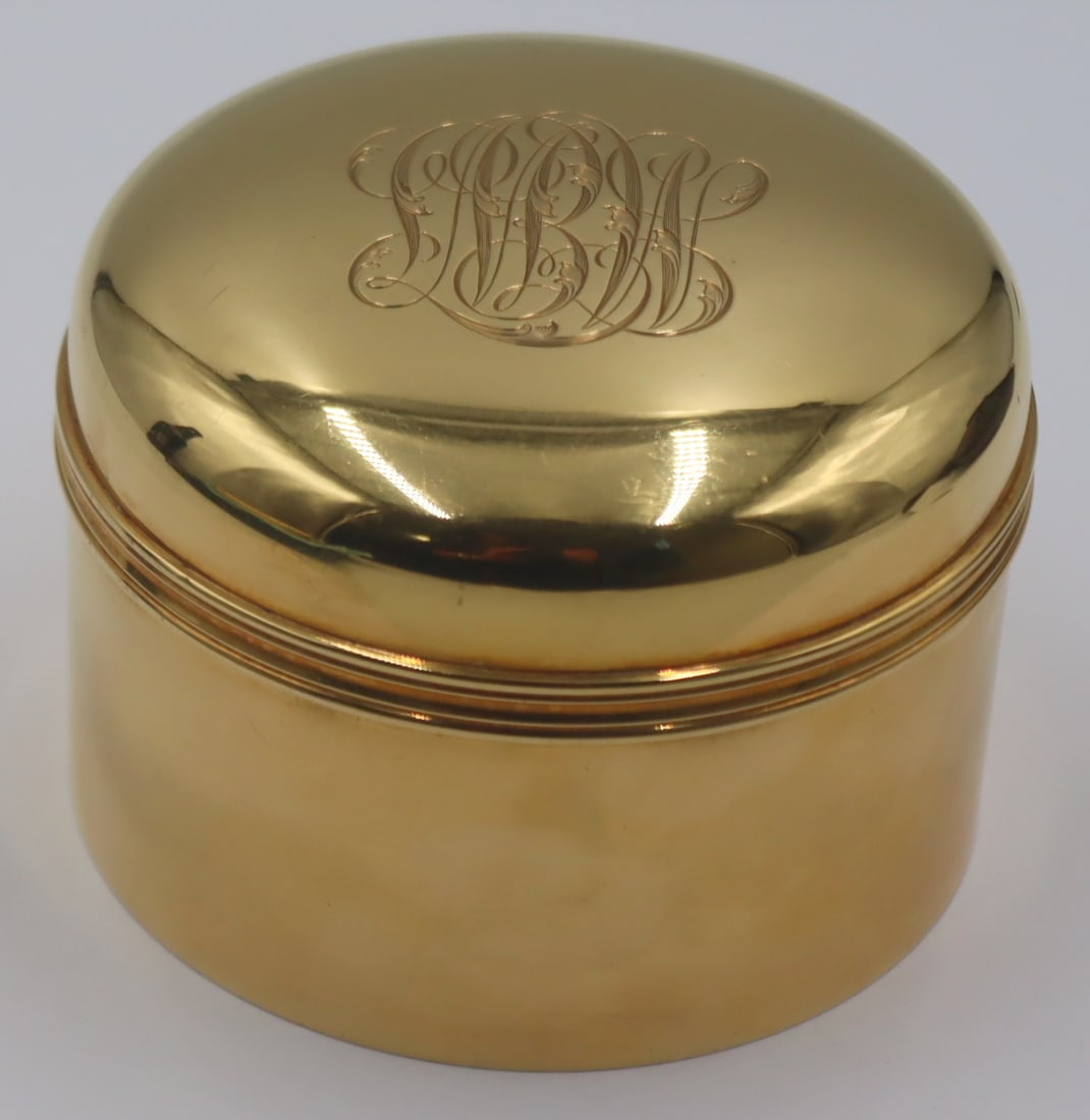 GOLD. Tiffany & Co. 18kt Gold Lidded Vanity Box. (1 of 9)