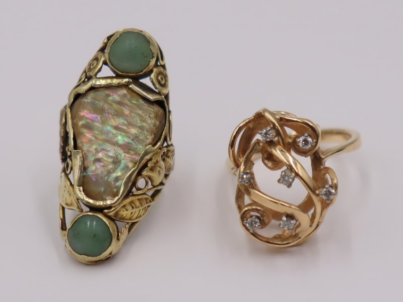 JEWELRY. (2) 14kt Gold Diamond and Gem Rings (1 of 10)