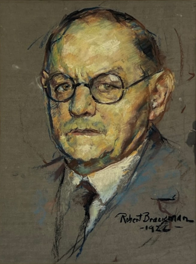 ROBERT BRACKMAN (AMERICAN, 1898-1980).: Portrait of a Gentleman. Pastel on paper. Signed and dated '1926' lower right. Verso: Study of Female Nude. (Include with the work is a book about the artist) From a Long Island City, NY estate. - Dim