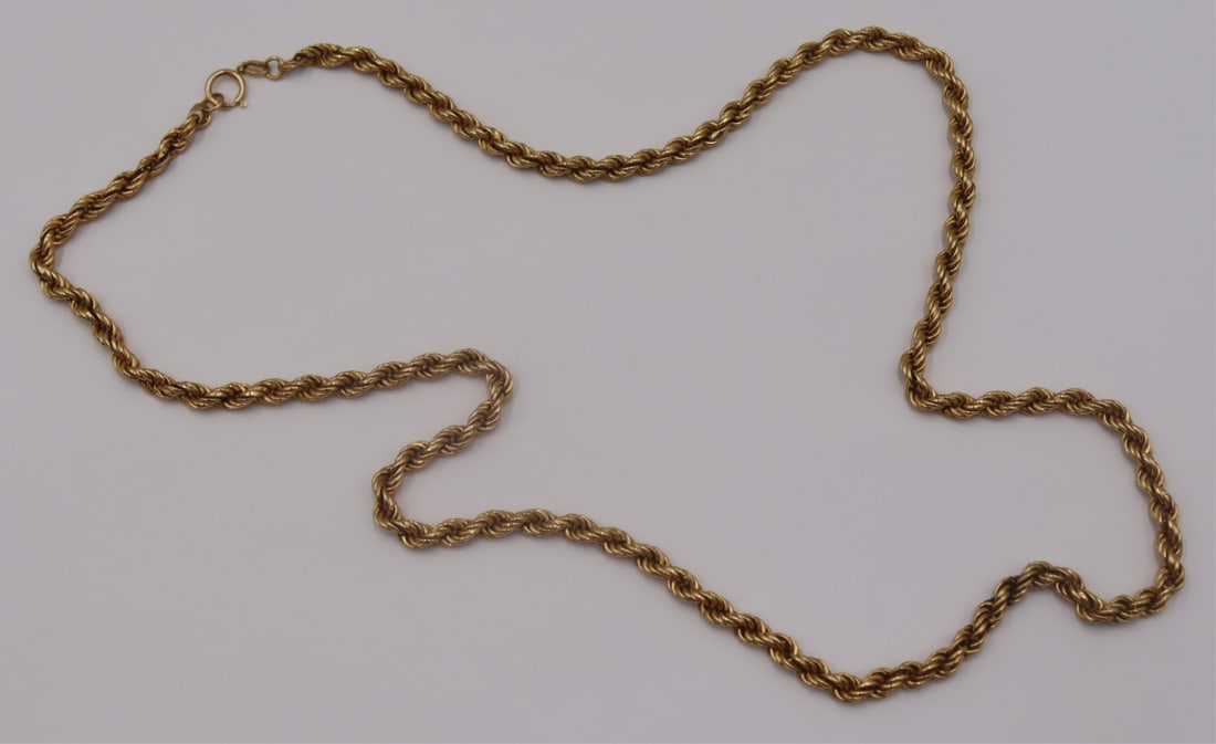 JEWELRY. Italian 18kt Gold Rope Twist Chain (1 of 6)