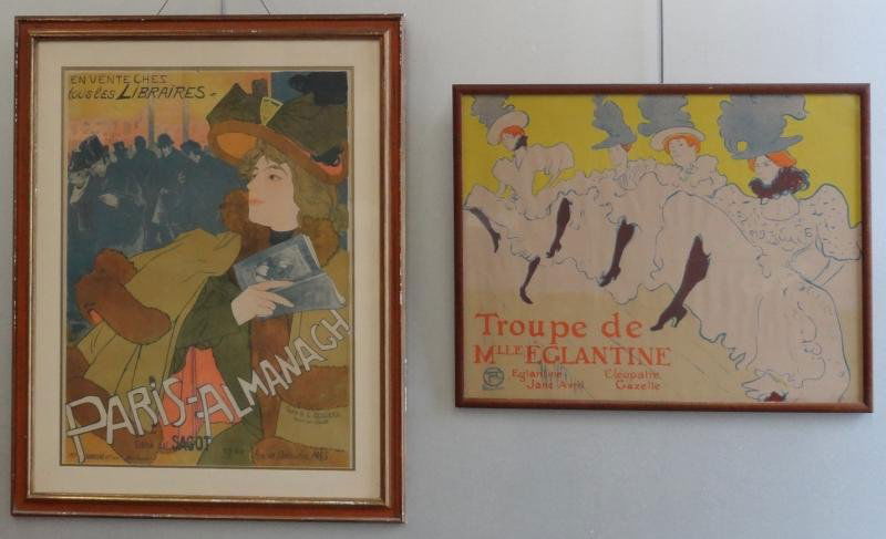 2 French Posters. 1 Georges de Feure & 1 After: Lautrec. George de Feure color lithograph poster, "Paris Almanach" with Justin G. Schiller, New York label and letter verso; Dimensions: 31.25" high x 23.25" wide. Silkscreen after Lautrec; Dimensions