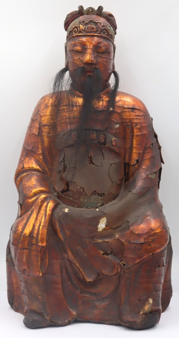 Chinese Gilt Lacquered Wood Carving of an Official (1 of 20)