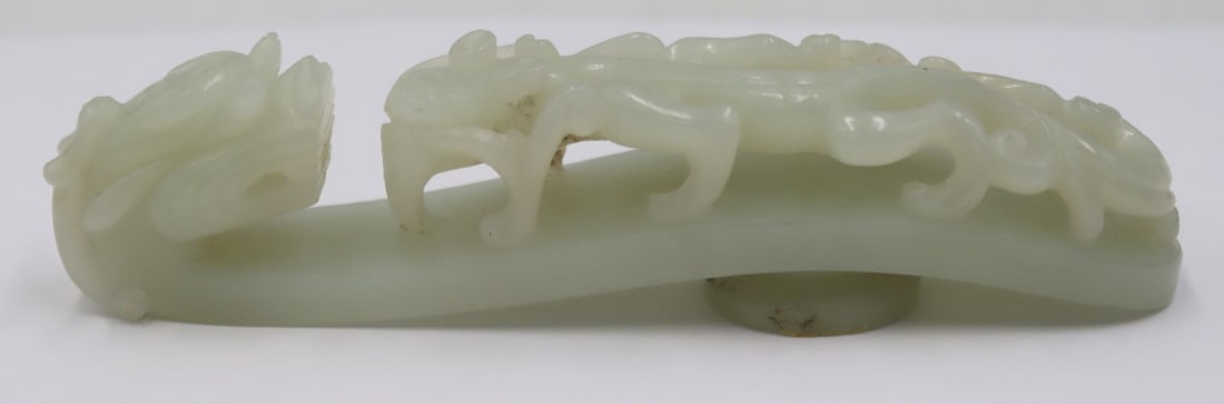 Large Antique Chinese Carved Dragon Belt Hook. (1 of 12)